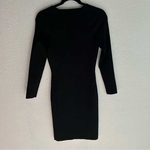 Good American Peepin Grommet Embellished Long Sleeve BodyCon Dress Black Sz 4 XL - Picture 4 of 7